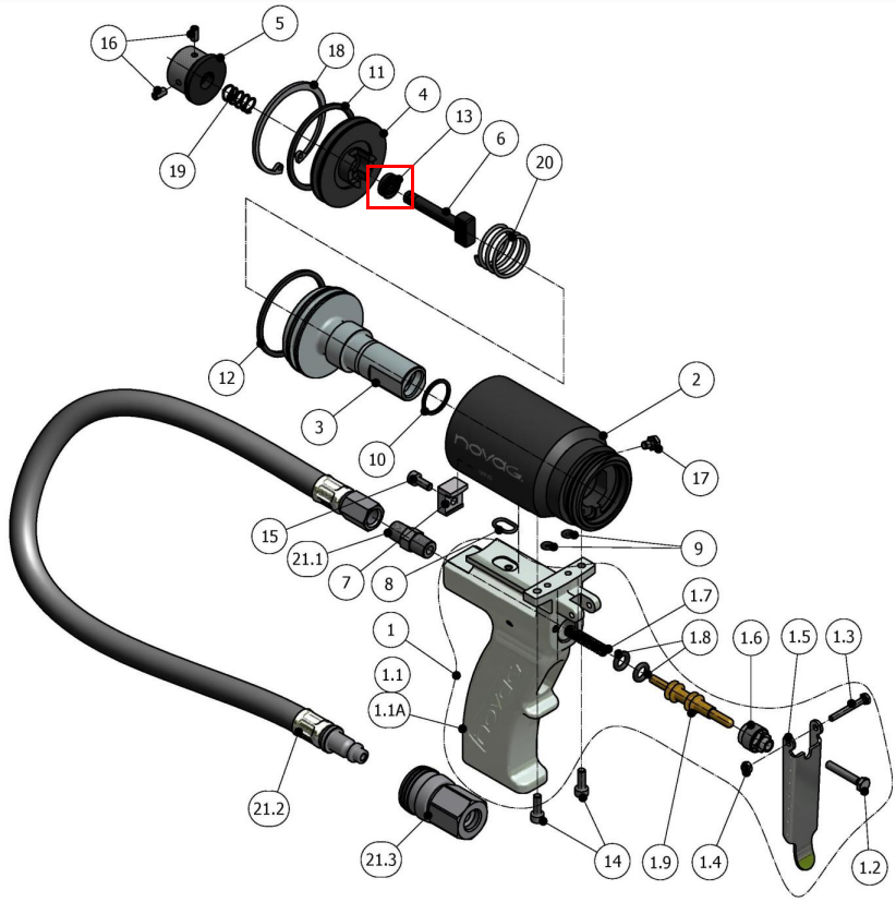 novag air cylinder and grip 13