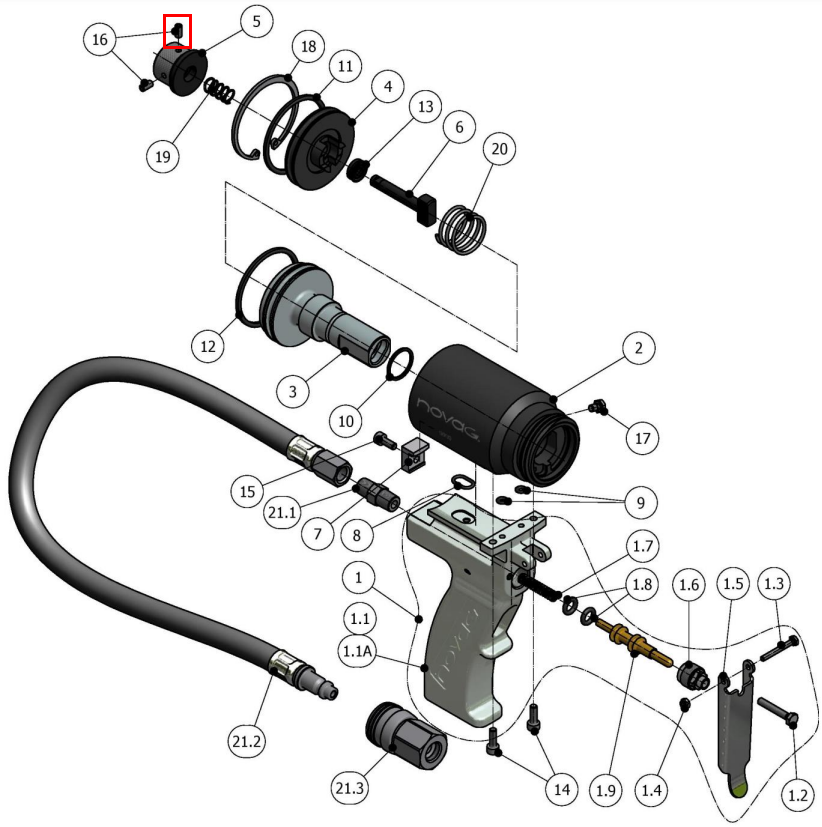 novag air cylinder and grip 16
