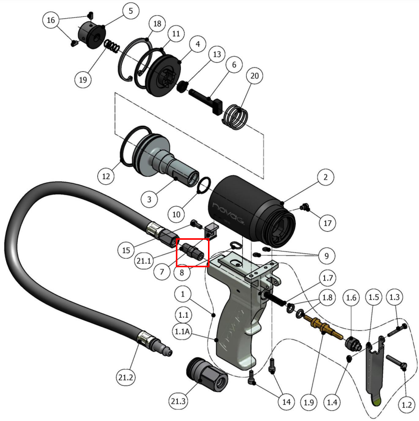 novag air cylinder and grip 21.1